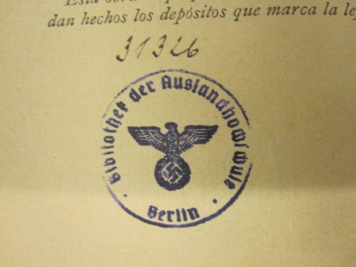  Novelas Cortas : Cuentos Amatorios (1893);- (Ausland-Hochschule (Berlin). Bibliothek), Von Hand: Inventar-/ Zugangsnummer; '31326'. 