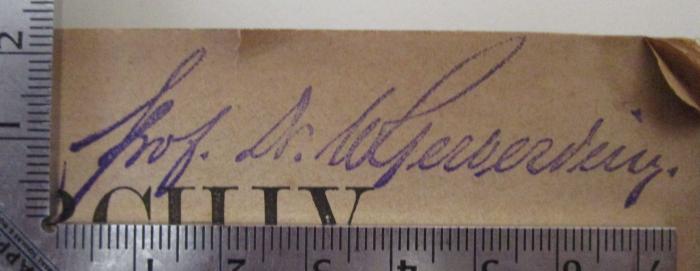  Archiv für das Studium der neueren Sprachen und Literaturen (1872);- (Gerberding, W.), Stempel: Name, Autogramm, Berufsangabe/Titel/Branche; 'Prof. Dr. WGerberding'.  (Prototyp)