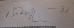 - (Estorff, [?] von), Von Hand: Autogramm, Name; 'v. Estorff'. 