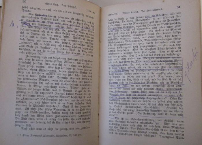  Die französische Revolution. Erster Theil. Die Bastille (1894);- (Jackschath, [?]), Von Hand: Annotation. 