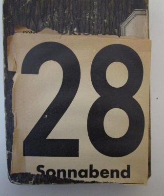 Demokritos oder hinterlassene Papiere eines lachenden Philosophen. Erster Band (1854);- (Kronthal, Arthur), Papier: Datum; '28 Sonnabend'. 