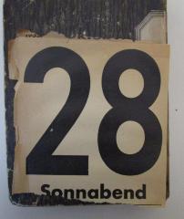- (Kronthal, Arthur), Papier: Datum; '28 Sonnabend'. 