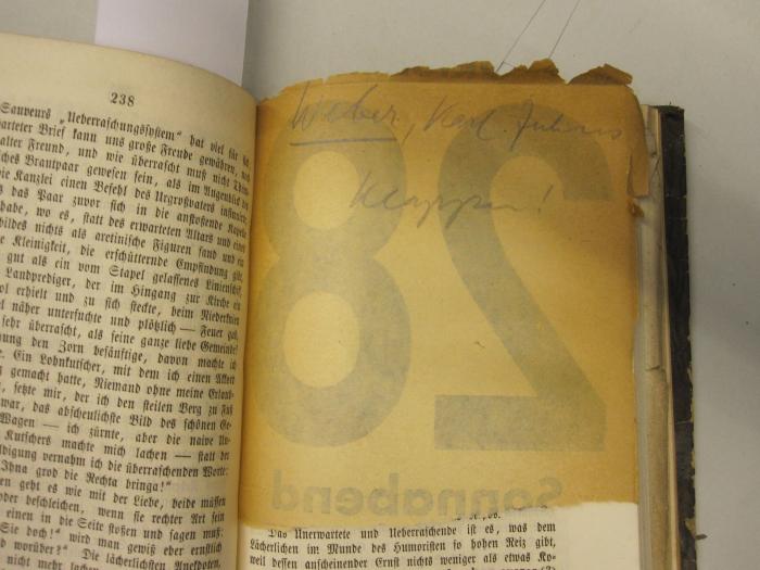 - (Kronthal, Arthur), Von Hand: Name, Autor, Notiz; 'Weber, Karl Julius Wappen!'. 