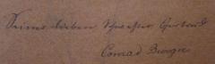 - (Burger, Conrad;Burger, Gertrud), Von Hand: Name, Widmung; 'Seiner lieben Schwester Gertrud 
Conrad Burger.'. 