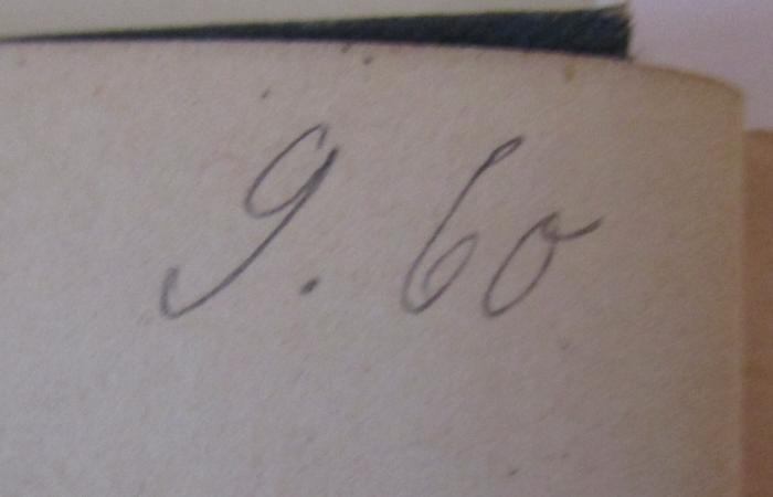  Tannhäuser : Ein Minnesang. Erster Band (1895);- (unbekannt), Von Hand: Nummer; '9.60'. 