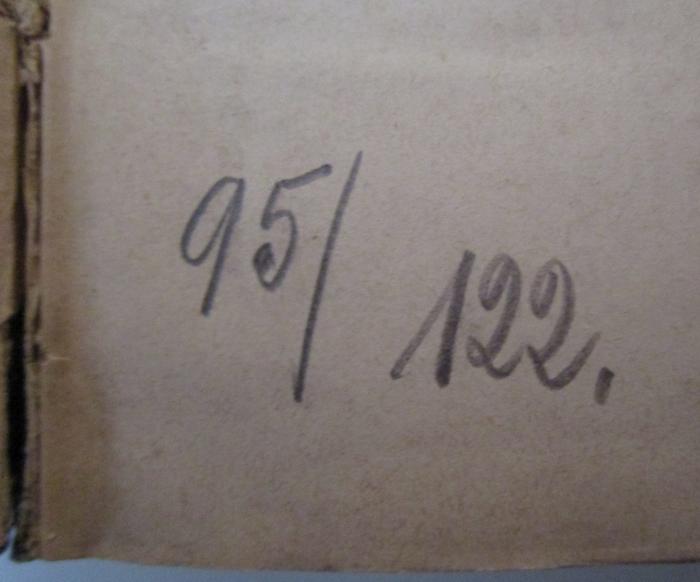  Lehrbuch des katholischen und evangelischen Kirchenrechts : Mit besonderer Rücksicht auf deutsche Zustände (1874);- (unbekannt), Von Hand: Nummer; '95/122.'. 
