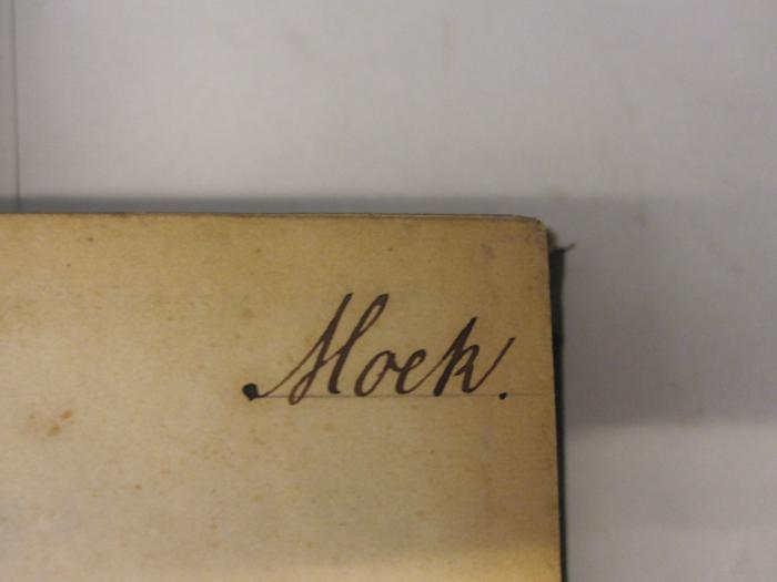  G. E. Lessings gesammelte Werke (1855);- (Hoek, [?]), Von Hand: Autogramm; 'Hoek.'. 