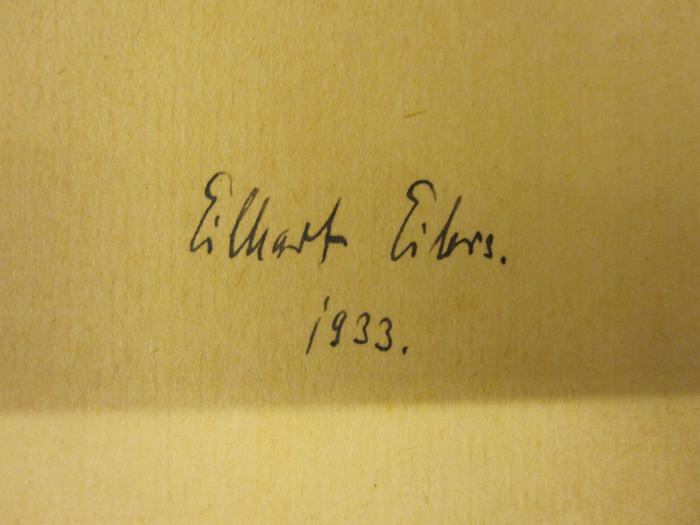  Werdauer Heimatbuch (o.J.);- (Eilers, Eilhart), Von Hand: Autogramm, Name, Datum; 'Eilhart Eilers 1933'. 