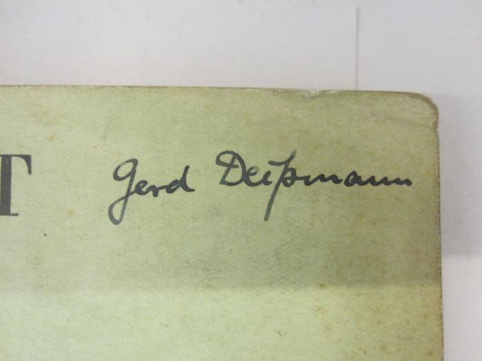  Friedrich-Wilhelms-Universität Berlin.Vorlesungsverzeichnis Sommersemester 1931. (1931);- (Deissmann, Adolf), Von Hand: Autogramm, Name; 'Gerd Deißmann'. 