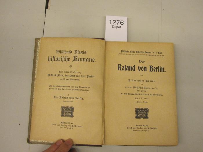 Der Roland von Berlin : historischer Roman in drei Bänden : zweiter Band (o.J.)