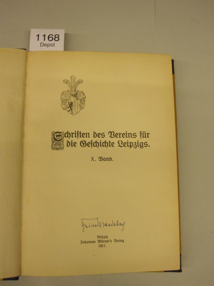  Schriften des Vereins für die Geschichte Leipzigs (1911)