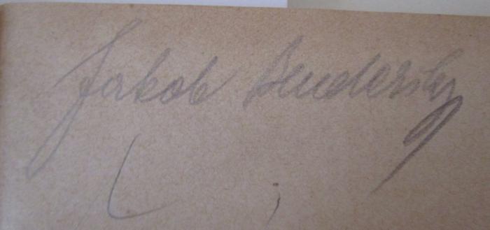  Berliner Realienbuch. Erster Teil (1903);- (Bendersky, Jacob), Von Hand: Autogramm, Name; 'Jakob Bendersky'. 