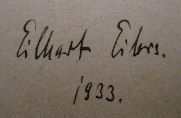  Werdauer Heimatbuch : Ein Volksbuch der Stadt Werdau und ihrer Umgebung (o.J.);- (Eilers, Eilhart), Von Hand: Autogramm, Name, Datum; 'Eilhart Eilers.
1933.'. 