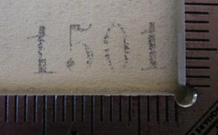  Thüringer Liederbuch : aus der Sammlung neuer Schulbücher für die Thüringer Einheitsschule (um 1925);- (unbekannt), Stempel: Nummer; '1501'. 