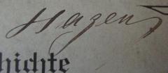 - (Hagen, [?]), Von Hand: Autogramm, Name; 'Hagen'. 