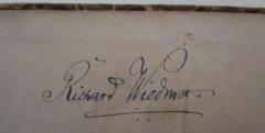 - (Wiedmer, Richard), Von Hand: Autogramm, Name; 'Richard Wiedmer.'. 