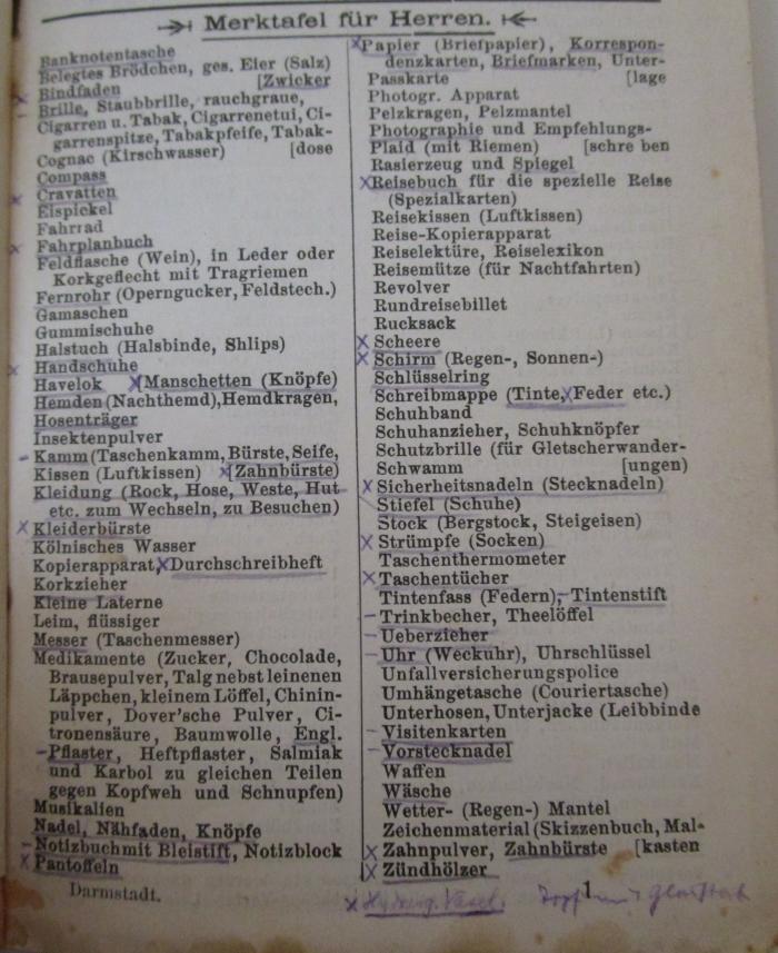  Führer durch die Residenzstadt Darmstadt und Umgebung (o.J.);- (Wolff, Paul), Von Hand: Annotation. 