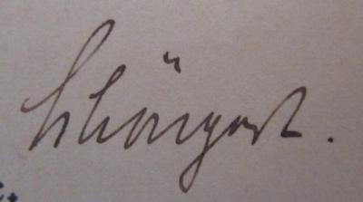 - (Schöngart, Edwin), Von Hand: Autogramm, Name; 'Schöngart.'.  (Prototyp); Das Säbelfechten "rechts gegen rechts" und "links gegen rechts" : In Wort und Bild veranschaulicht (1908)