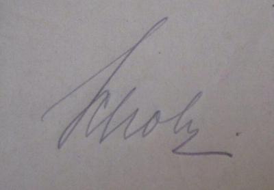  Die Weltliteratur (1920);- (Scholz, [?]), Von Hand: Autogramm, Name; 'Scholz'. 