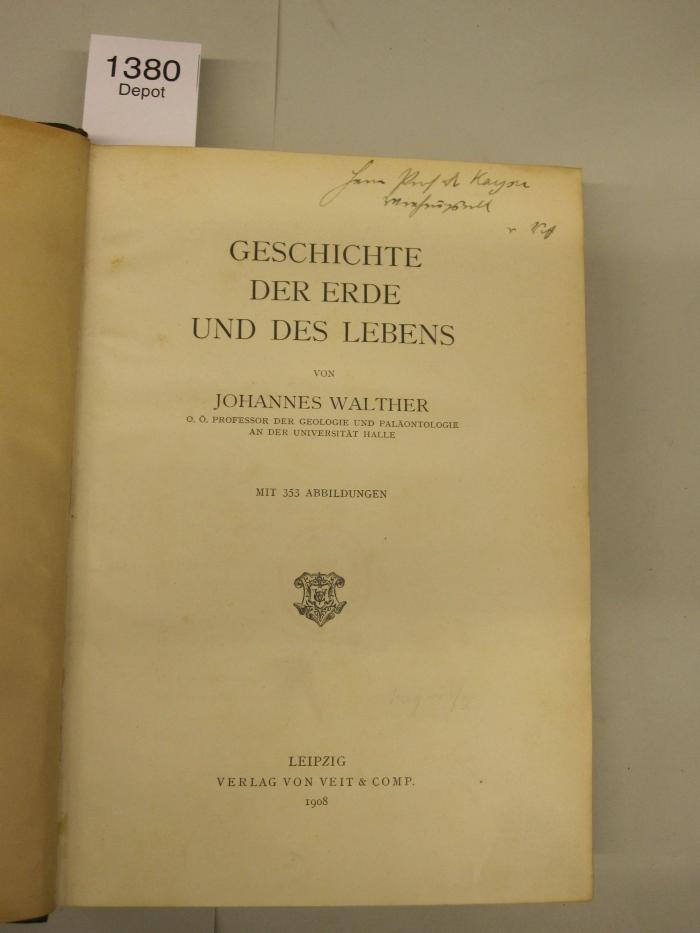  Geschichte der Erde und des Lebens (1908)