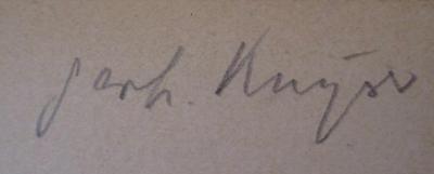  Geschichte der Erde und des Lebens (1908);- (Kayser, Gerhard), Von Hand: Autogramm, Name; 'Gerh. Kayser'.  (Prototyp)
