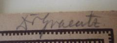 - (Graentz, Paul), Von Hand: Autogramm, Berufsangabe/Titel/Branche, Name; 'Dr Graentz'. 