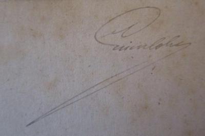  Lord Byron's sämmtliche Werke. Dritter Band (1839);- ([...]loh[...][?], [?]), Von Hand: Autogramm, Name; '[...]loh[...]'. 