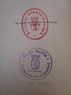 - (Stadt Berlin. Bezirksamt Reinickendorf. Volksbücherei), Von Hand: Inventar-/ Zugangsnummer; '40.30083'. ; Das Paradies und die Peri (o.J.)