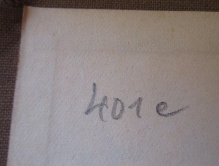  Krankheitsforschung : Zwanglose Studien zur Pathogenese. Fünfter Band (1927);- (unbekannt), Von Hand: Nummer; '401e'. 