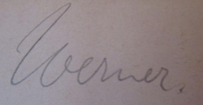 - (Werner, Max), Von Hand: Autogramm, Name; 'Werner.'. ; Moderne Deutsche Lyrik (o.J.)
