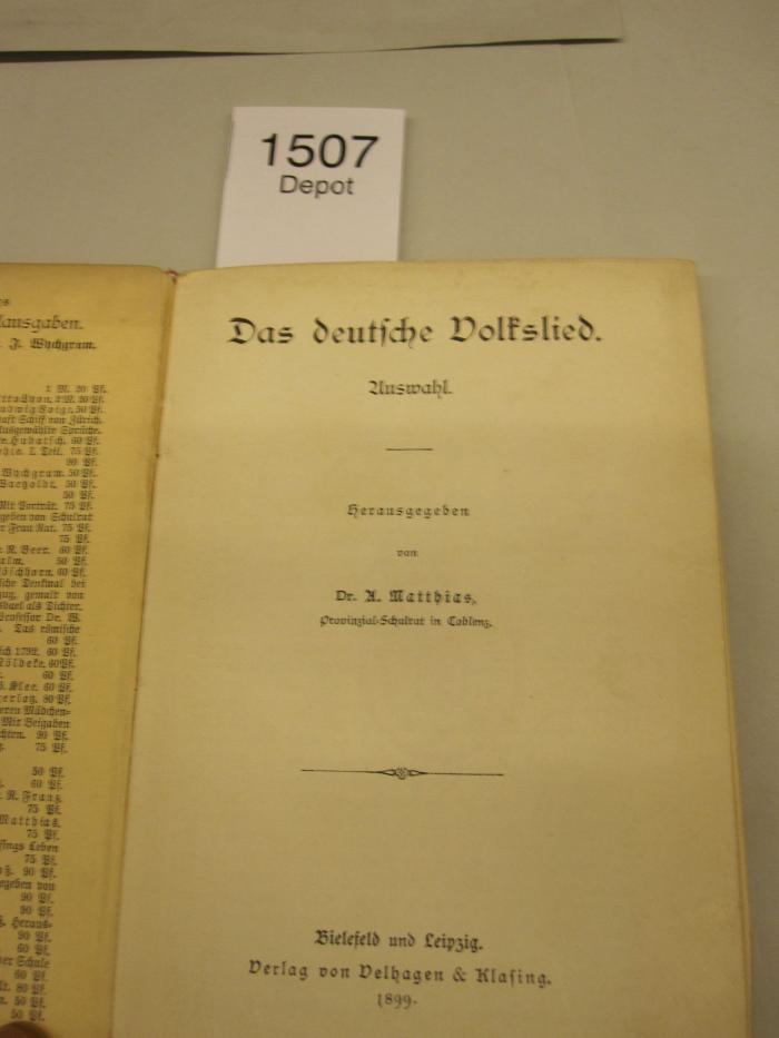  Das deutsche Volkslied : Auswahl (1899)