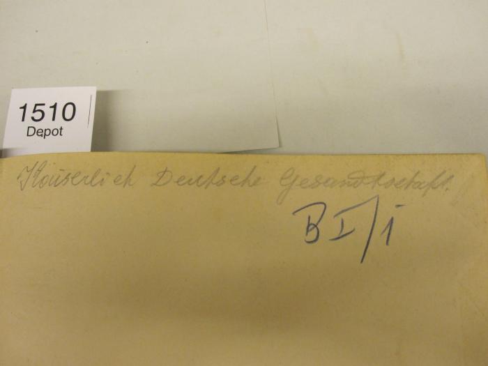  Reichs-Gesetzblatt 1904. Nr. 1 bis einschl. Nr. 52 (1904);- (Kaiserlich Deutsche Gesandtschaft), Von Hand: Name, Nummer; 'Kaiserlich Deutsche Gesandtschaft
B I / i'. 