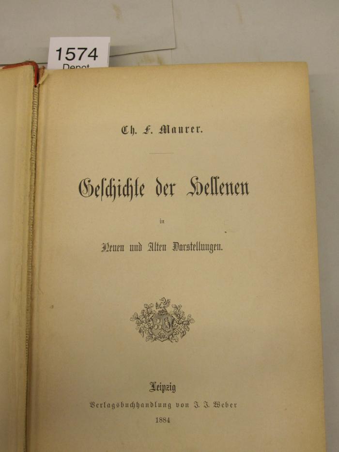 I 1431: Geschichte der Hellenen in Neuen und Alten Darstellungen (1884)