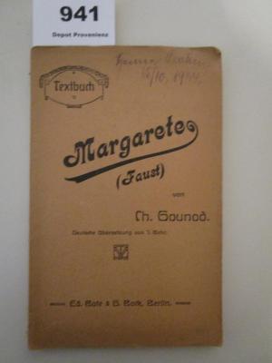  Margarete (Faust). Oper in fünf Akten (o.J.)