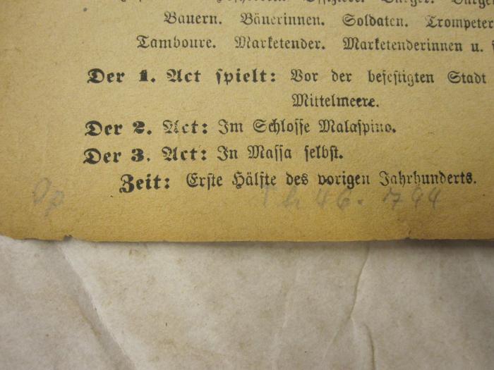 - (Magistrat von Großberlin), Von Hand: Inventar-/ Zugangsnummer, Signatur; ' Op 
Th 46. 794'. 
