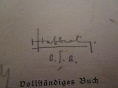 - (Hebberling, Hanno), Von Hand: Autogramm, Notiz, Name; 'Hebberling
o. I. a.'. 