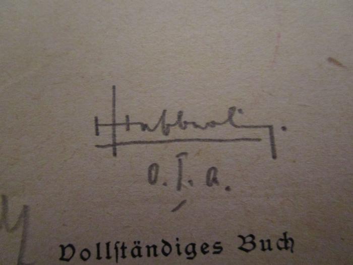 - (Hebberling, Hanno), Von Hand: Autogramm, Notiz, Name; 'Hebberling
o. I. a.'. ; Tannhäuser und der Sängerkrieg auf Wartburg : Romantische Oper in drei Aufzügen (o.J.)