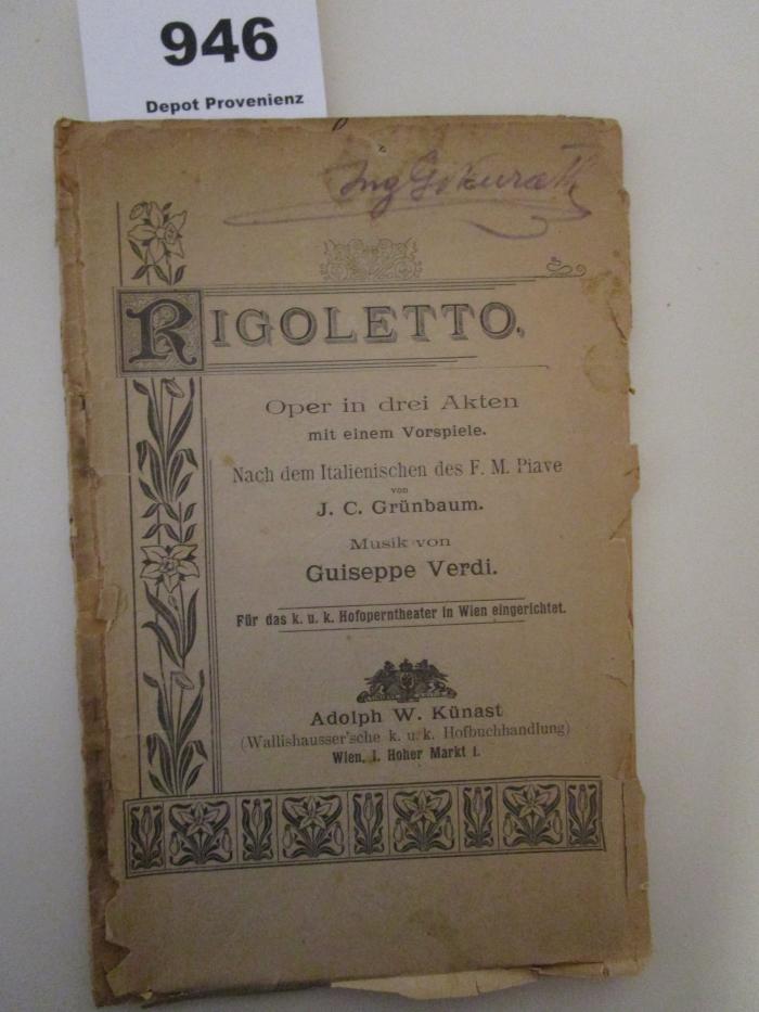  Rigoletto : Oper in drei Akten mit einem Vorspiele (o.J.)