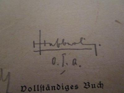 - (Hebberling, Hanno), Von Hand: Autogramm, Notiz, Name; 'Hebberling
o. I. a.'. ; Tannhäuser und der Sängerkrieg auf Wartburg : Romantische Oper in drei Aufzügen (o.J.)