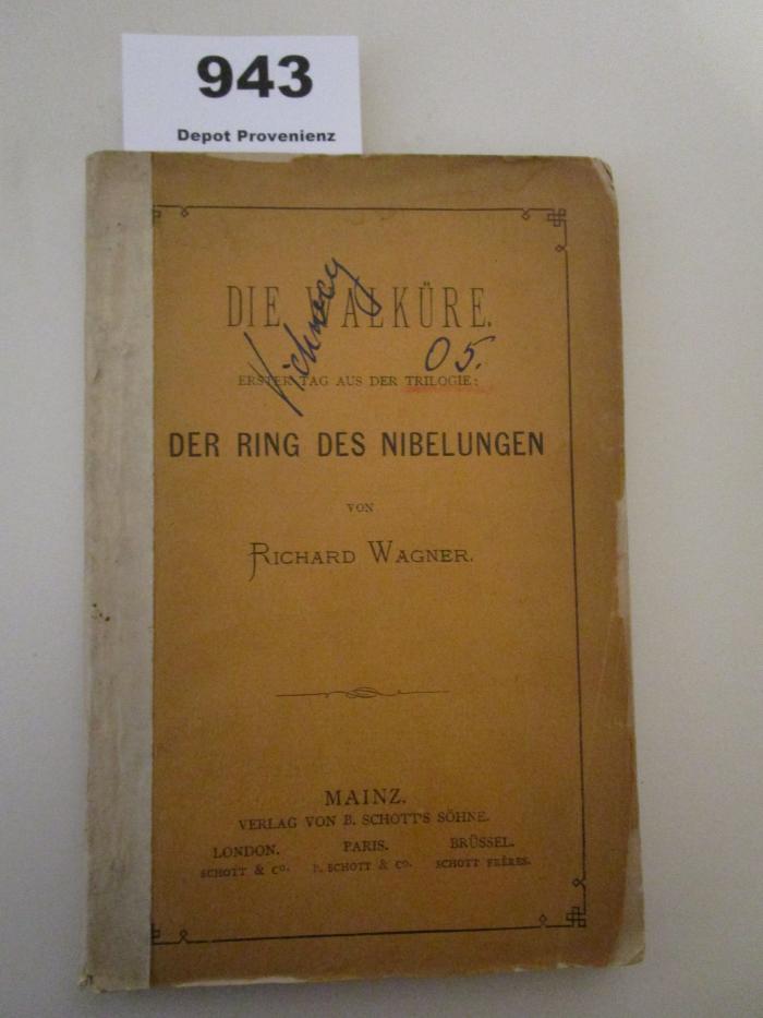  Die Walküre : Erster Tag aus der Trilogie: Der Ring des Nibelungen (1876)