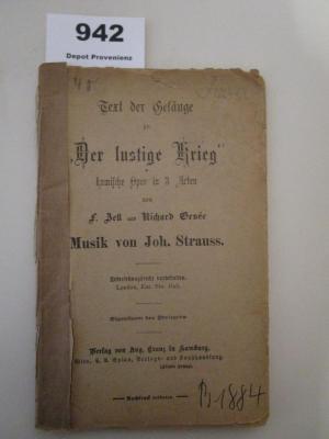  Text der Gesänge zu "Der lustige Krieg" : Komische Oper in 3 Acten (o.J.)