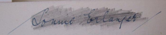 - (Erlanger, Lonnie[?]), Von Hand: Autogramm, Name; 'Lonnie Erlanger'. ; The child's companion (um 1919)