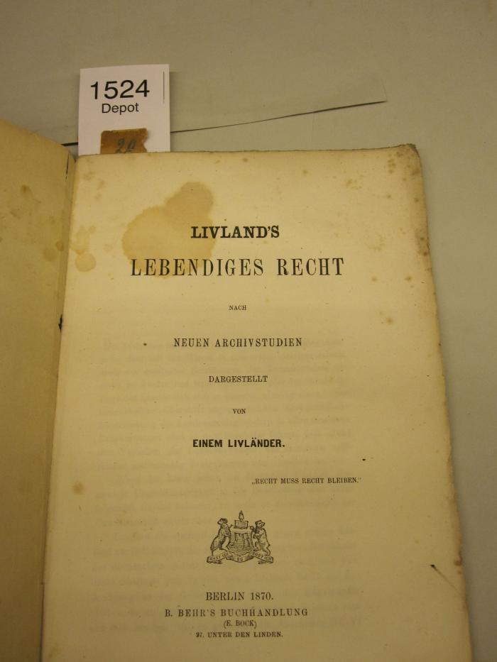  Lebendiges Recht (1870)