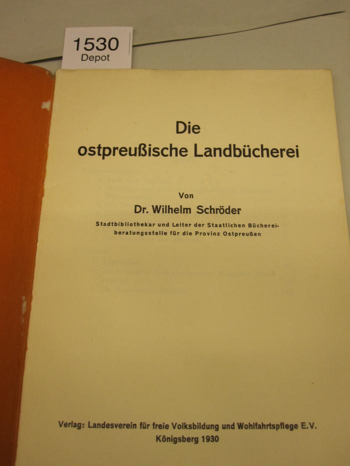 ;Of;XIV ;333; ;;: Die ostpreußische Landbücherei (1930)