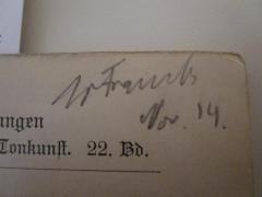 - (Frank[?], [?]), Von Hand: Autogramm, Name, Datum, Berufsangabe/Titel/Branche; 'Dr Frank Nov. 14'. 