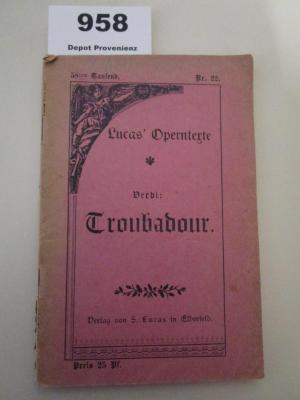  Der Troubadour : Oper in 4 Akten (o.J.)