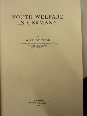  Youth Welfare in Germany (1936)