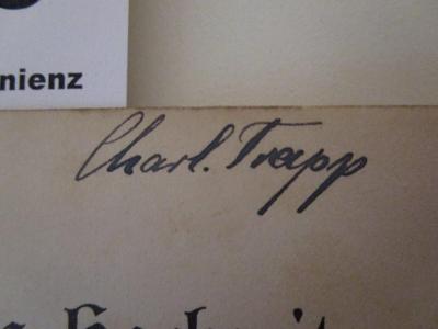 Figaros Hochzeit : Oper in vier Aufzügen (o.J.);- (Trapp, Charl.), Von Hand: Autogramm, Name; 'Charl. Trapp'. 