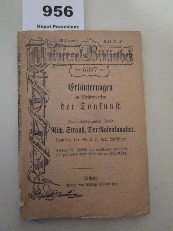  Der Rosenkavalier : Komödie für Musik in drei Aufzügen (o.J.)