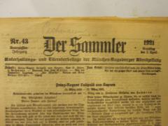  Der Sammler: Unterhaltungs- und Literaturbeilage der München-Augsburger Abendzeitung (1921)